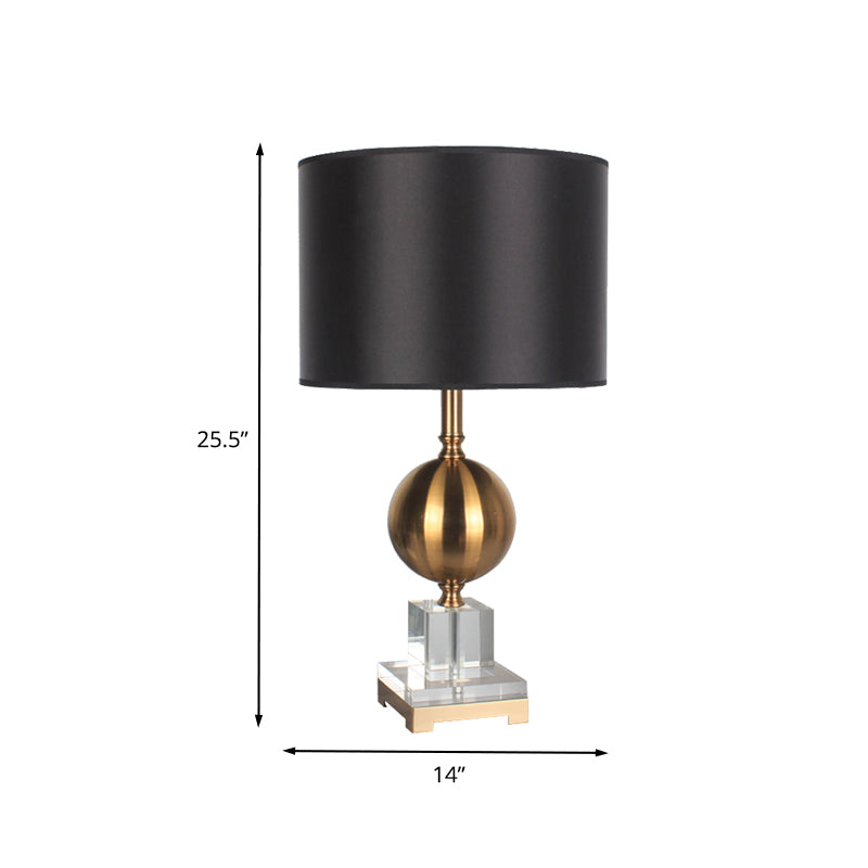 1 Head Cylinder Table Light Modernism Fabric Reading Lamp in Gold for Dining Room Clearhalo 'Lamps' 'Table Lamps' Lighting' 405217