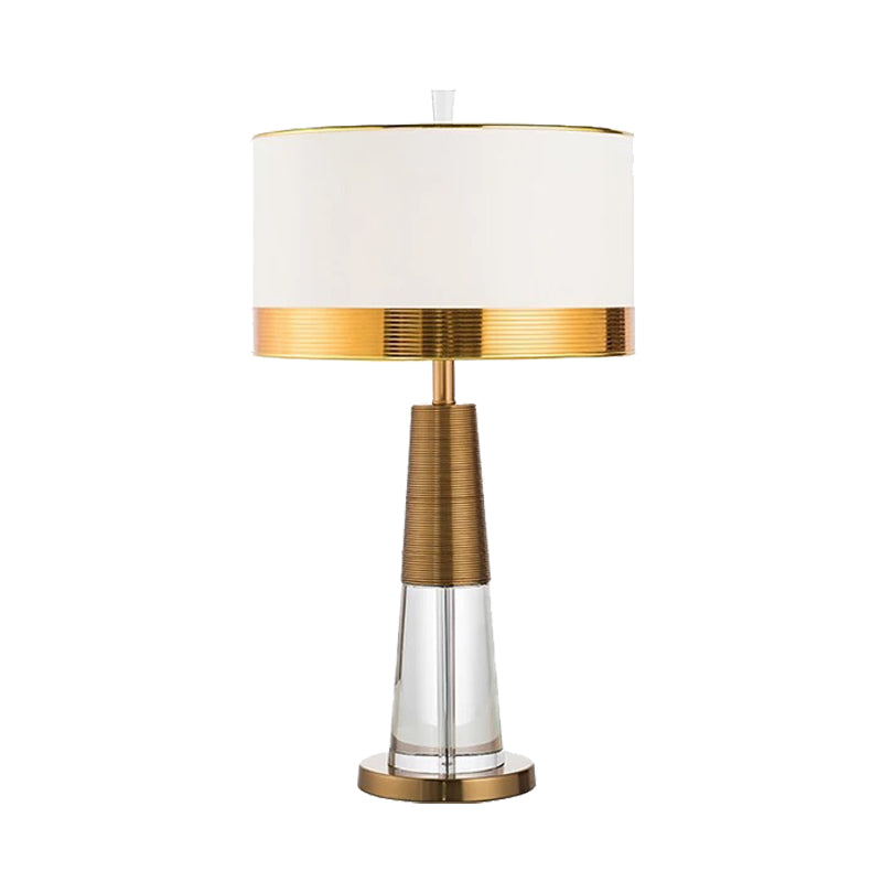 1 Head Living Room Desk Lamp Modern Gold Table Light with Cylindrical Fabric Shade Clearhalo 'Lamps' 'Table Lamps' Lighting' 405240