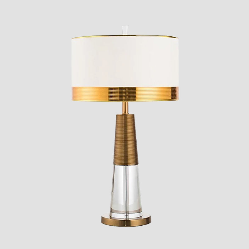 1 Head Living Room Desk Lamp Modern Gold Table Light with Cylindrical Fabric Shade Clearhalo 'Lamps' 'Table Lamps' Lighting' 405241