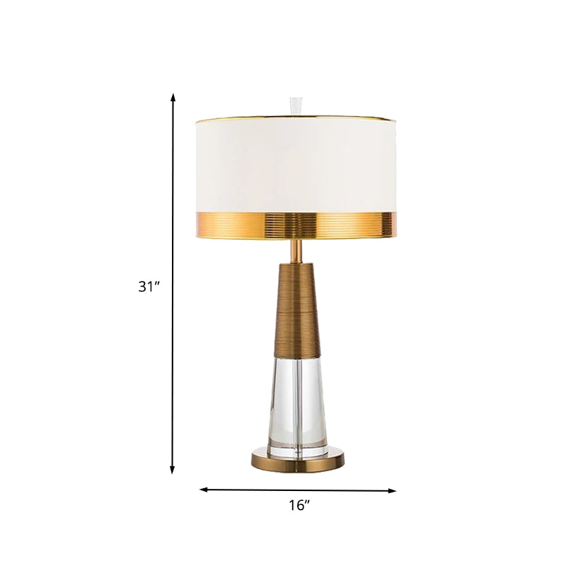 1 Head Living Room Desk Lamp Modern Gold Table Light with Cylindrical Fabric Shade Clearhalo 'Lamps' 'Table Lamps' Lighting' 405242
