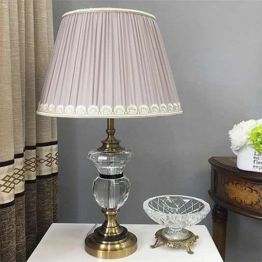 Curvy Desk Light Modernism Clear Crystal 1 Bulb Night Table Lamp in Light Purple Clearhalo 'Lamps' 'Table Lamps' Lighting' 405329