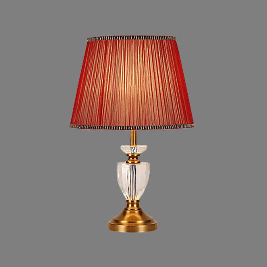 Fabric Conical Shade Task Lighting Modernist 1 Bulb Reading Lamp in Gold for Study Clearhalo 'Lamps' 'Table Lamps' Lighting' 405431