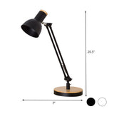 Domed Metal Desk Light Modernist 1 Bulb Black/White Night Table Lamp with Rotating Node Clearhalo 'Lamps' 'Table Lamps' Lighting' 405570