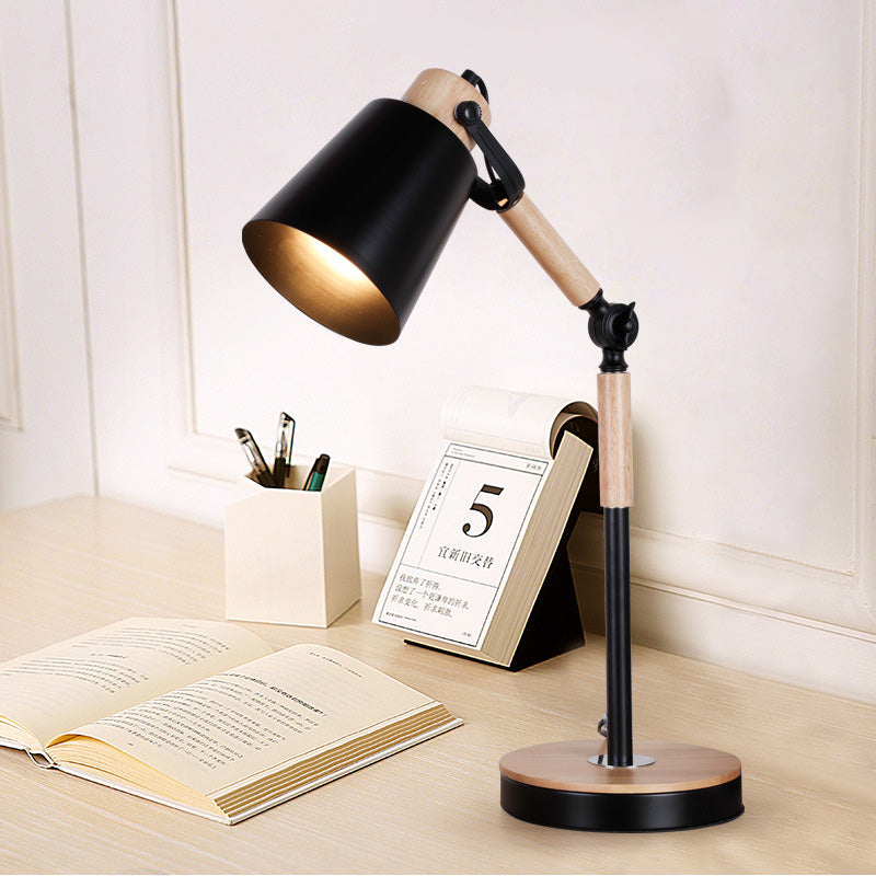 Bell Desk Light Contemporary Metal 1 Bulb Black/White Night Table Lamp for Living Room Clearhalo 'Lamps' 'Table Lamps' Lighting' 405606