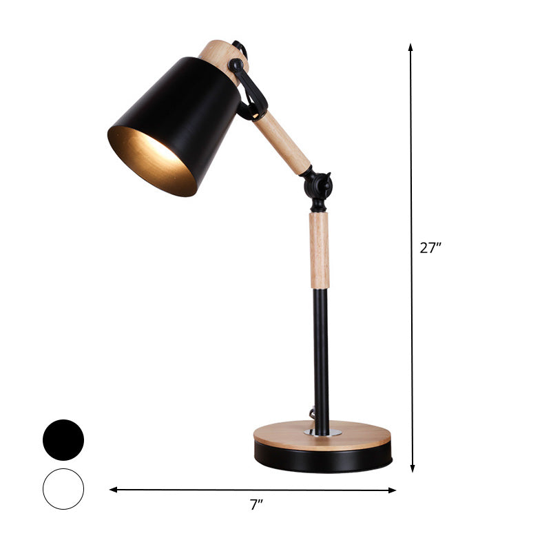 Bell Desk Light Contemporary Metal 1 Bulb Black/White Night Table Lamp for Living Room Clearhalo 'Lamps' 'Table Lamps' Lighting' 405609