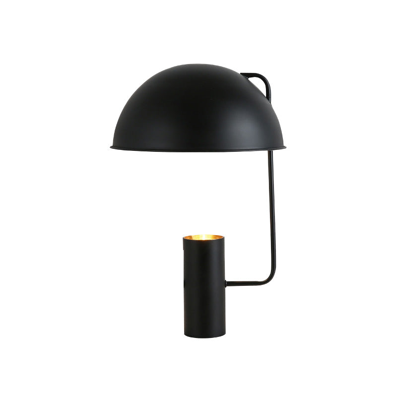 Hemisphere Nightstand Lamp Contemporary Metal 1 Bulb Reading Book Light in Black Clearhalo 'Lamps' 'Table Lamps' Lighting' 405640