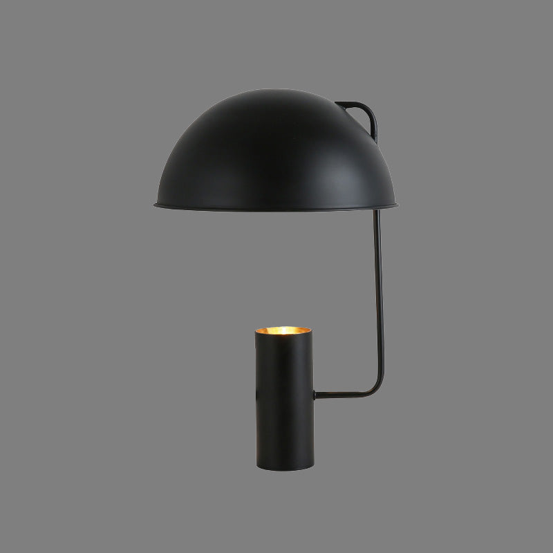 Hemisphere Nightstand Lamp Contemporary Metal 1 Bulb Reading Book Light in Black Clearhalo 'Lamps' 'Table Lamps' Lighting' 405641