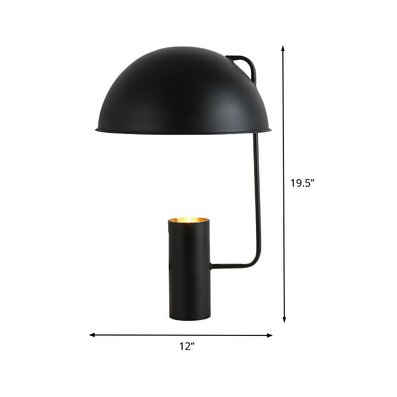 Hemisphere Nightstand Lamp Contemporary Metal 1 Bulb Reading Book Light in Black Clearhalo 'Lamps' 'Table Lamps' Lighting' 405642