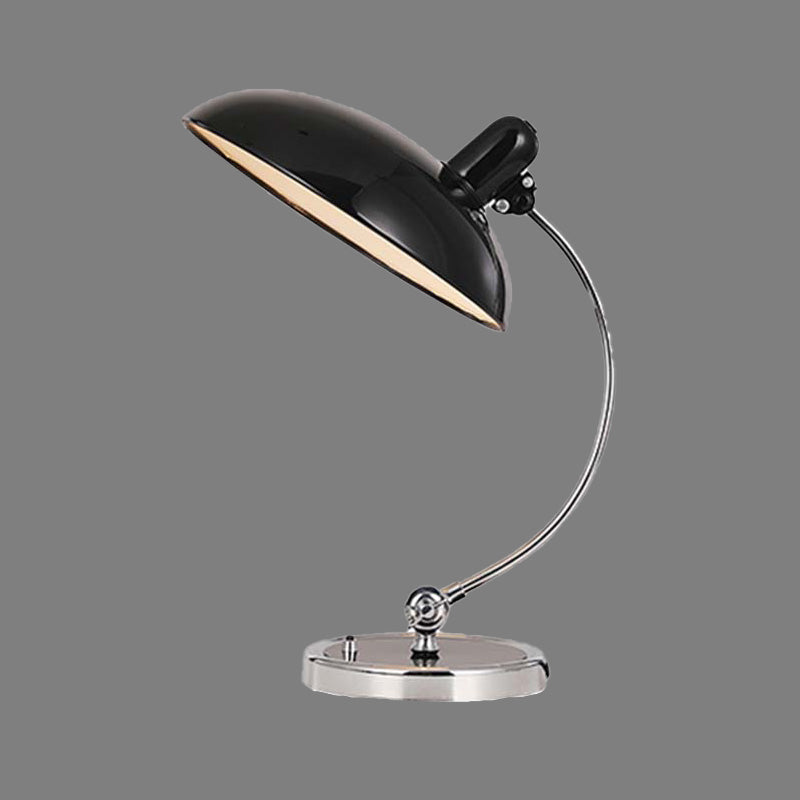 1 Head Dining Room Task Light Modern Black Small Desk Lamp with Flat Metal Shade Clearhalo 'Lamps' 'Table Lamps' Lighting' 405646