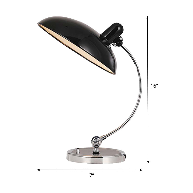 1 Head Dining Room Task Light Modern Black Small Desk Lamp with Flat Metal Shade Clearhalo 'Lamps' 'Table Lamps' Lighting' 405647