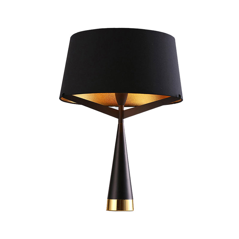 Black Empire Shade Table Light Modern 1 Head Fabric Nightstand Lighting for Living Room Clearhalo 'Lamps' 'Table Lamps' Lighting' 405910