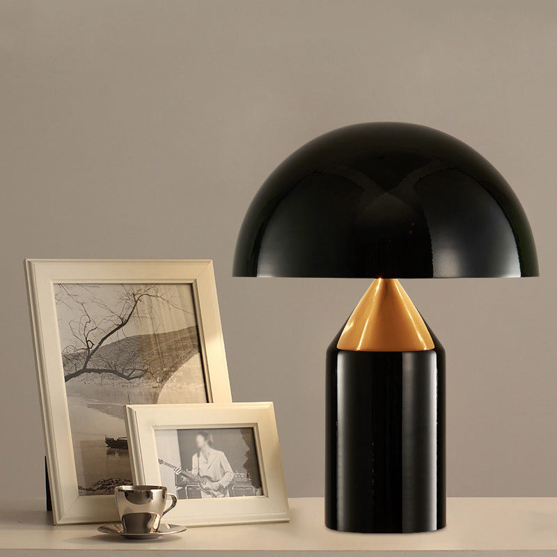 Dome Metal Table Light Post-Modern 2 Bulbs Black Nightstand Lamp for Living Room Clearhalo 'Lamps' 'Table Lamps' Lighting' 405928