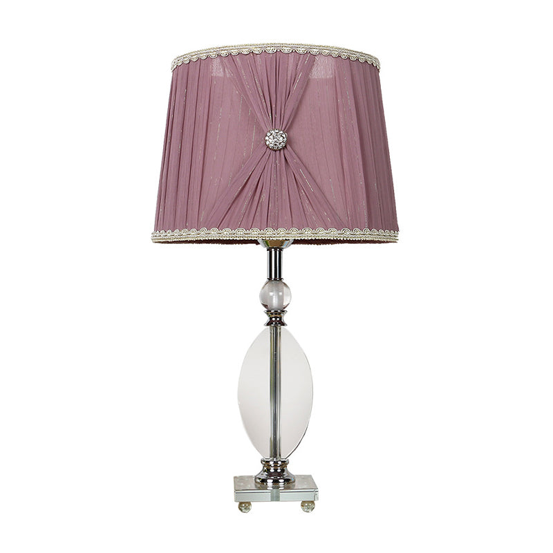 K9 Crystal Barrel Night Light Minimalism 1 Head Table Lamp in Purple with Faux-Braided Detailing Clearhalo 'Lamps' 'Table Lamps' Lighting' 406191