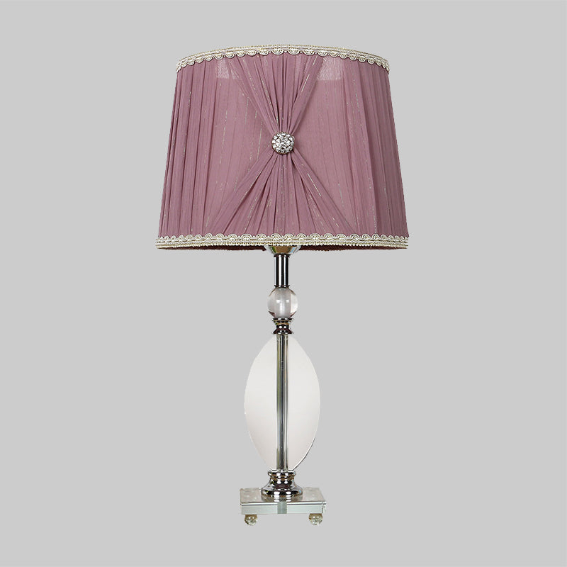 K9 Crystal Barrel Night Light Minimalism 1 Head Table Lamp in Purple with Faux-Braided Detailing Clearhalo 'Lamps' 'Table Lamps' Lighting' 406192