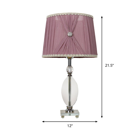 K9 Crystal Barrel Night Light Minimalism 1 Head Table Lamp in Purple with Faux-Braided Detailing Clearhalo 'Lamps' 'Table Lamps' Lighting' 406193