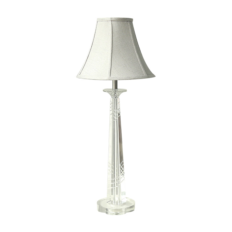 Cream Gray Bell Nightstand Light Contemporary 1 Bulb Clear K9 Crystal Night Lighting for Bedroom Clearhalo 'Lamps' 'Table Lamps' Lighting' 406261