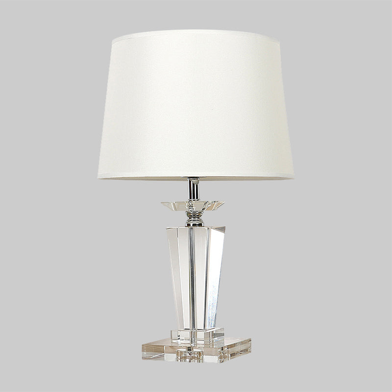 1-Light Living Room Table Lamp Modernism White Night Lighting with Beveled K9 Crystal Clearhalo 'Lamps' 'Table Lamps' Lighting' 406271