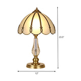 1 Head Living Room Table Lamp Modern Gold Reading Light with Domed Frosted Glass Shade Clearhalo 'Lamps' 'Table Lamps' Lighting' 406592