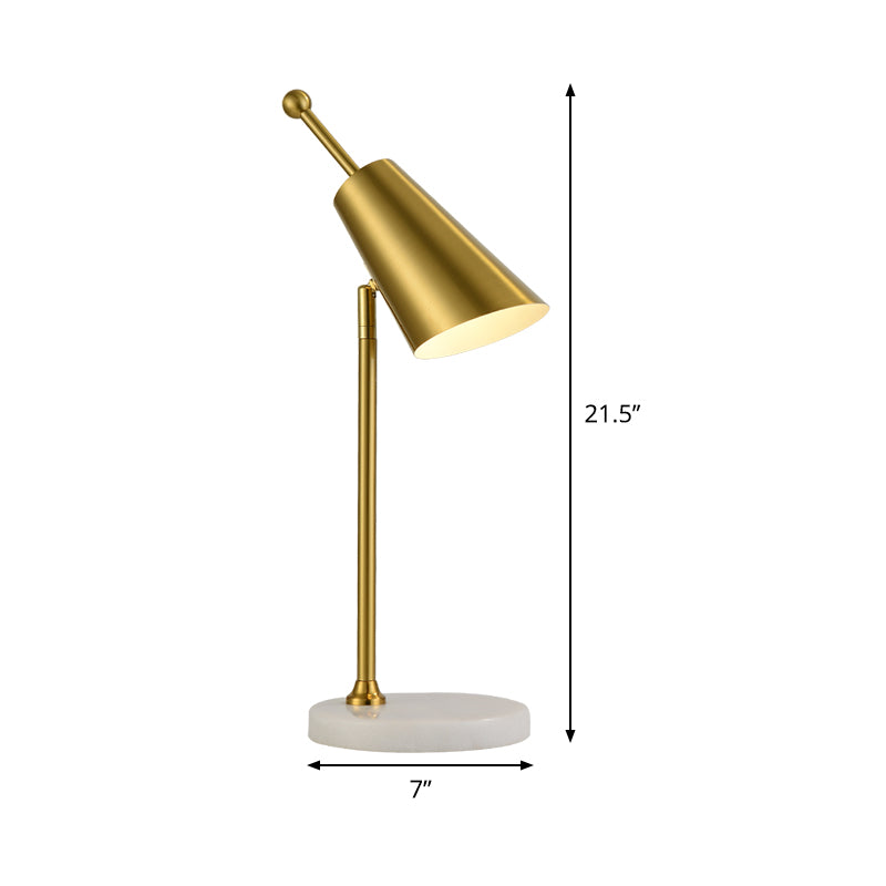 Metal Tapered Night Table Light Contemporary 1-Light Gold Nightstand Lamp for Bedroom Clearhalo 'Lamps' 'Table Lamps' Lighting' 406607