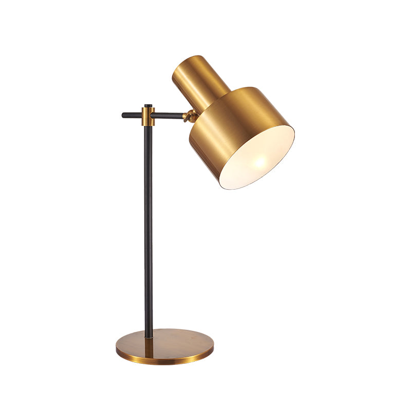 1-Light Living Room Night Lamp Simple Gold Table Lighting with Cylindrical Metal Shade Clearhalo 'Lamps' 'Table Lamps' Lighting' 406702