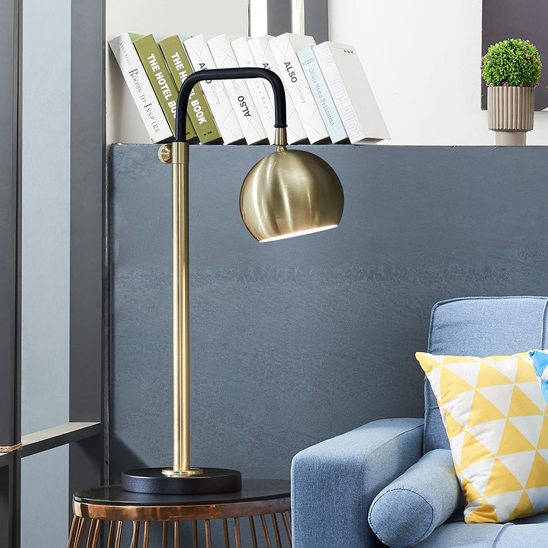 Metal Dome Shape Nightstand Lighting Modernism 1 Bulb Gold Night Table Lamp for Living Room Clearhalo 'Lamps' 'Table Lamps' Lighting' 406712