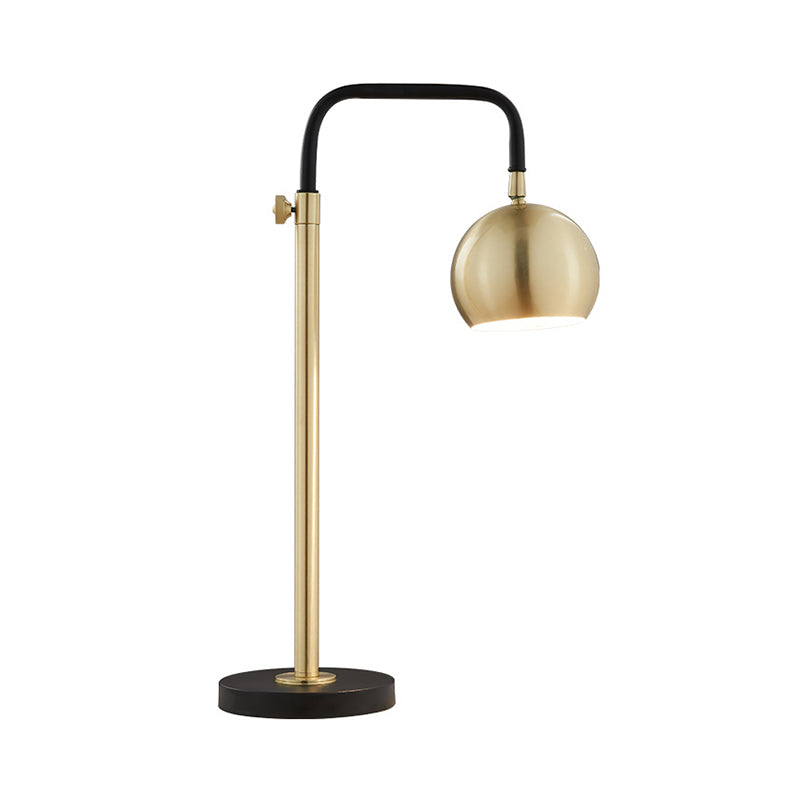 Metal Dome Shape Nightstand Lighting Modernism 1 Bulb Gold Night Table Lamp for Living Room Clearhalo 'Lamps' 'Table Lamps' Lighting' 406713