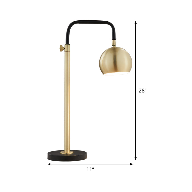 Metal Dome Shape Nightstand Lighting Modernism 1 Bulb Gold Night Table Lamp for Living Room Clearhalo 'Lamps' 'Table Lamps' Lighting' 406714