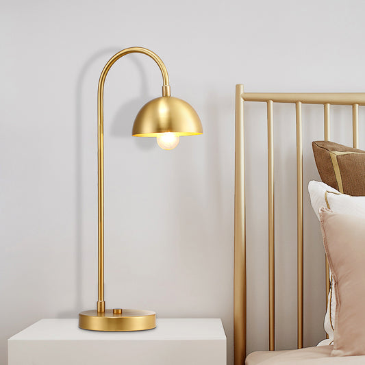 Post-Modern Dome Nightstand Light Metal 1-Head Bedroom Night Table Lamp in Gold Gold Clearhalo 'Lamps' 'Table Lamps' Lighting' 406772