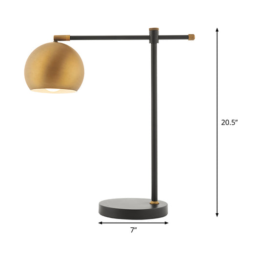 1-Head Bedroom Nightstand Lamp Post-Modern Brass Table Lighting with Globe Metal Shade Clearhalo 'Lamps' 'Table Lamps' Lighting' 406795