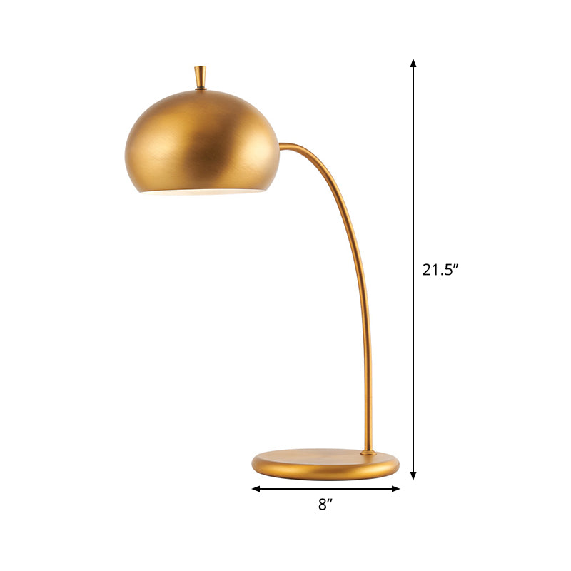 Metal Dome Nightstand Light Modernism 1 Light Brass Night Table Lighting for Bedroom Clearhalo 'Lamps' 'Table Lamps' Lighting' 406844