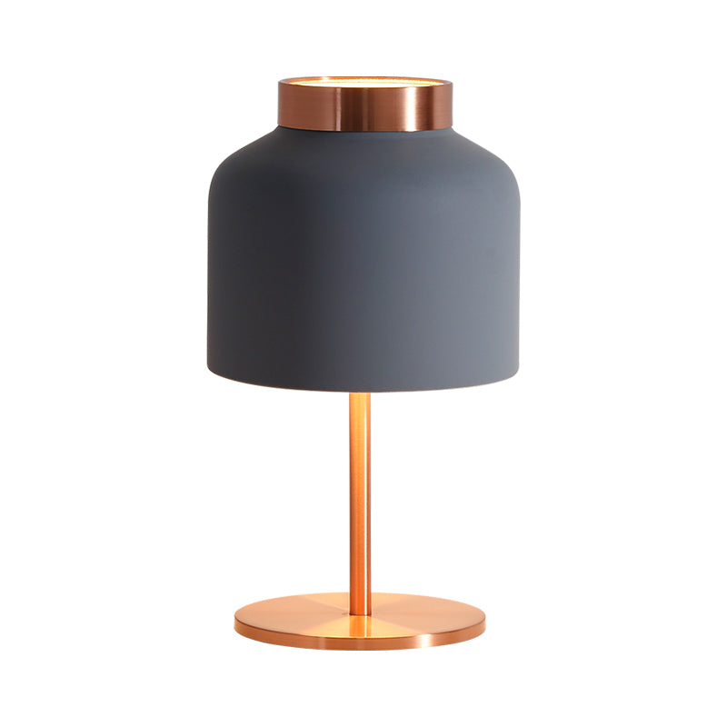 Metal Jar Night Table Lighting Modernist 1 Head Blue Nightstand Lamp for Living Room Clearhalo 'Lamps' 'Table Lamps' Lighting' 406876