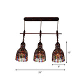 3 Bulbs Barn Cluster Pendant Art Deco Copper Metal Hanging Ceiling Light for Corridor Clearhalo 'Ceiling Lights' 'Island Lights' Lighting' 407173