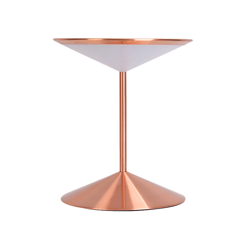 Metal Funnel Night Table Lighting Contemporary LED Rose Gold LED Nightstand Light for Bedroom Clearhalo 'Lamps' 'Table Lamps' Lighting' 410313