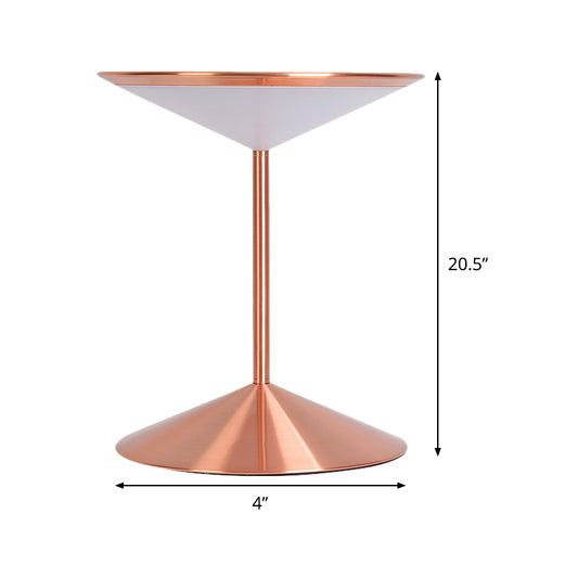 Metal Funnel Night Table Lighting Contemporary LED Rose Gold LED Nightstand Light for Bedroom Clearhalo 'Lamps' 'Table Lamps' Lighting' 410315