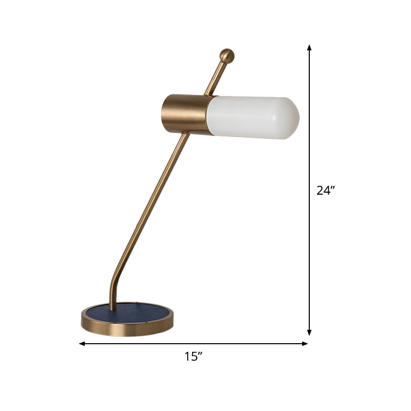 Gold Capsule Night Table Light Luxury 1 Head Metal Nightstand Lighting for Study Room Clearhalo 'Lamps' 'Table Lamps' Lighting' 410983