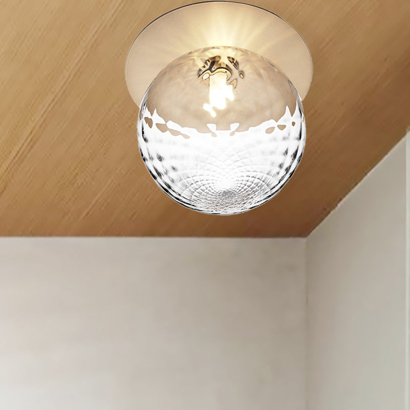 Silver/Gold Finish Orbit Flush Mount Fixture Modern 1 Light Close to Ceiling Lighting with White/Clear Glass Shade Clearhalo 'Ceiling Lights' 'Close To Ceiling Lights' 'Close to ceiling' 'Flush mount' Lighting' 411222