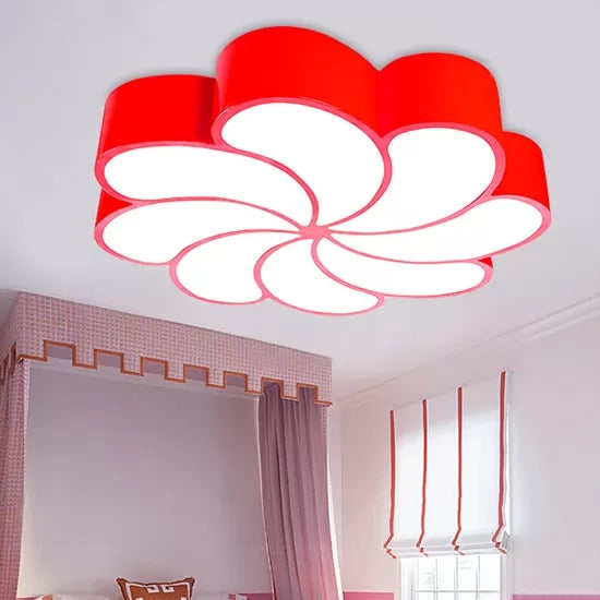 Bedroom 18"/22" Petal Flush Mount Light Acrylic Cartoon LED Ceiling Lamp in Red/Yellow/Blue/Green, Third Gear/White Light Clearhalo 'Ceiling Lights' 'Close To Ceiling Lights' 'Close to ceiling' 'Flush mount' Lighting' 41179