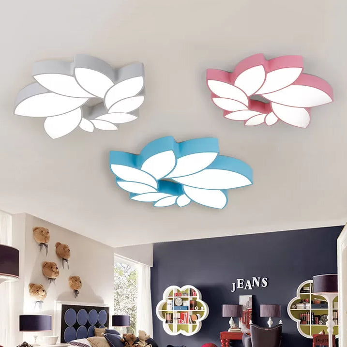 Cartoon White/Pink/Blue Louts Ceiling Mount Light Acrylic Metal LED Flush Light in Third Gear/White Light for Baby Bedroom Clearhalo 'Ceiling Lights' 'Close To Ceiling Lights' 'Close to ceiling' 'Flush mount' Lighting' 41373