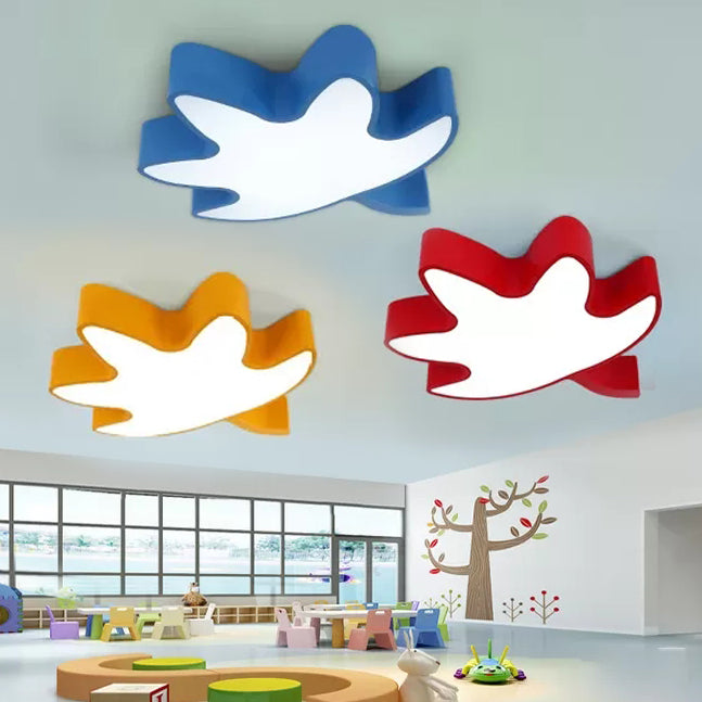 Kids Candy Colored Ceiling Mount Light Maple Leaf Acrylic LED Flush Light for Shop Clearhalo 'Ceiling Lights' 'Close To Ceiling Lights' 'Close to ceiling' 'Flush mount' Lighting' 41431