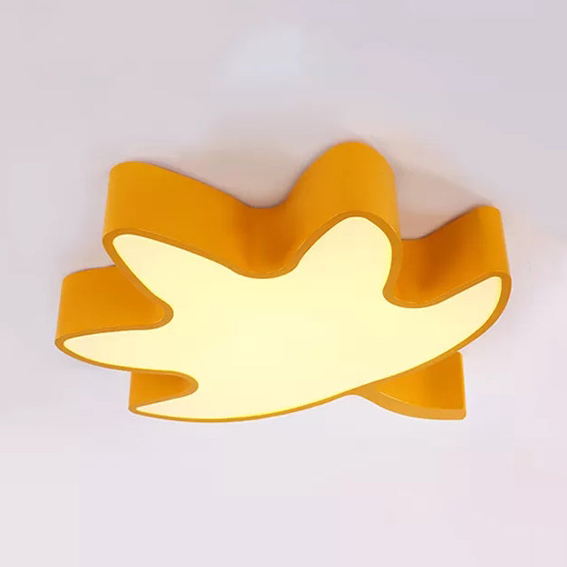 Kids Candy Colored Ceiling Mount Light Maple Leaf Acrylic LED Flush Light for Shop Yellow Clearhalo 'Ceiling Lights' 'Close To Ceiling Lights' 'Close to ceiling' 'Flush mount' Lighting' 41432