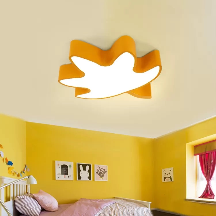 Kids Candy Colored Ceiling Mount Light Maple Leaf Acrylic LED Flush Light for Shop Clearhalo 'Ceiling Lights' 'Close To Ceiling Lights' 'Close to ceiling' 'Flush mount' Lighting' 41434