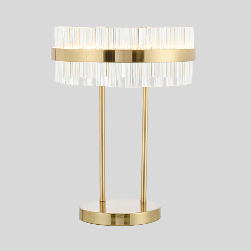 Modernism Drum Table Light Hand-Cut Crystal LED Small Desk Lamp in Gold for Bedroom Clearhalo 'Lamps' 'Table Lamps' Lighting' 415347