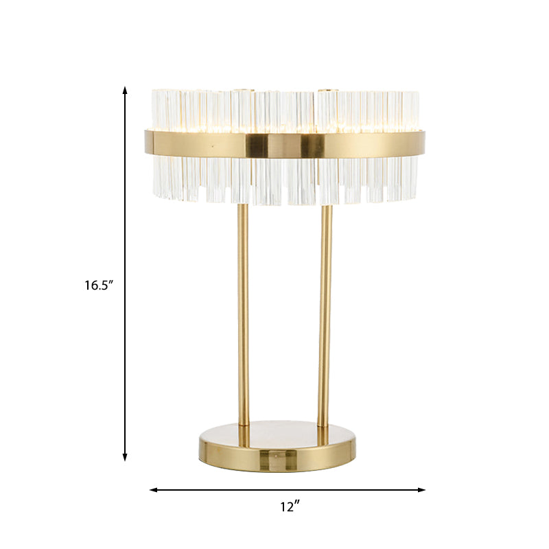 Modernism Drum Table Light Hand-Cut Crystal LED Small Desk Lamp in Gold for Bedroom Clearhalo 'Lamps' 'Table Lamps' Lighting' 415348