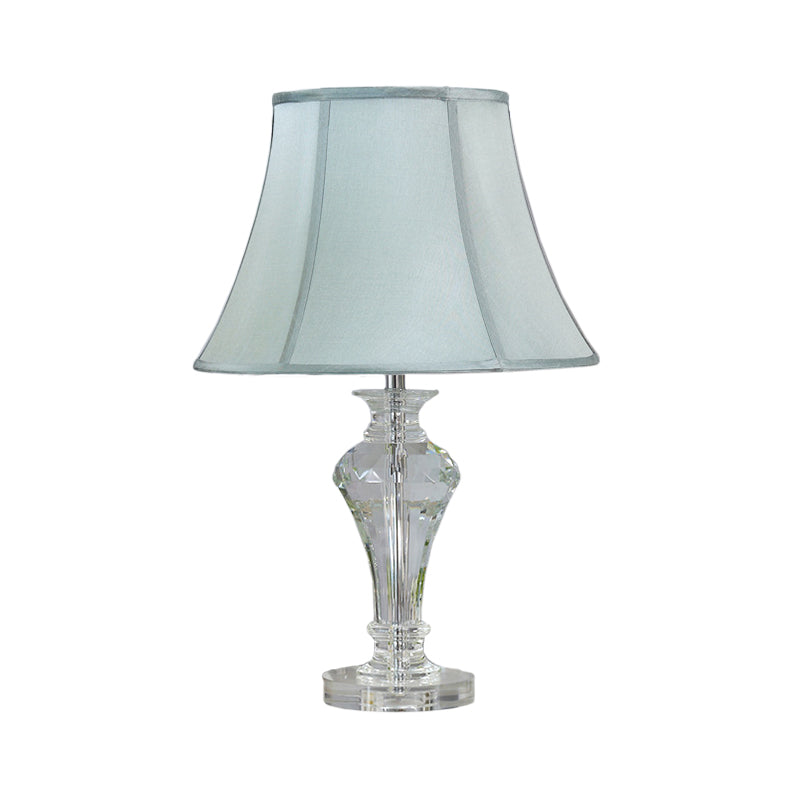 Vase Shape Table Lamp Modern Beveled Crystal 1 Head Blue Reading Light, 21.5"/23" Long Clearhalo 'Lamps' 'Table Lamps' Lighting' 415591