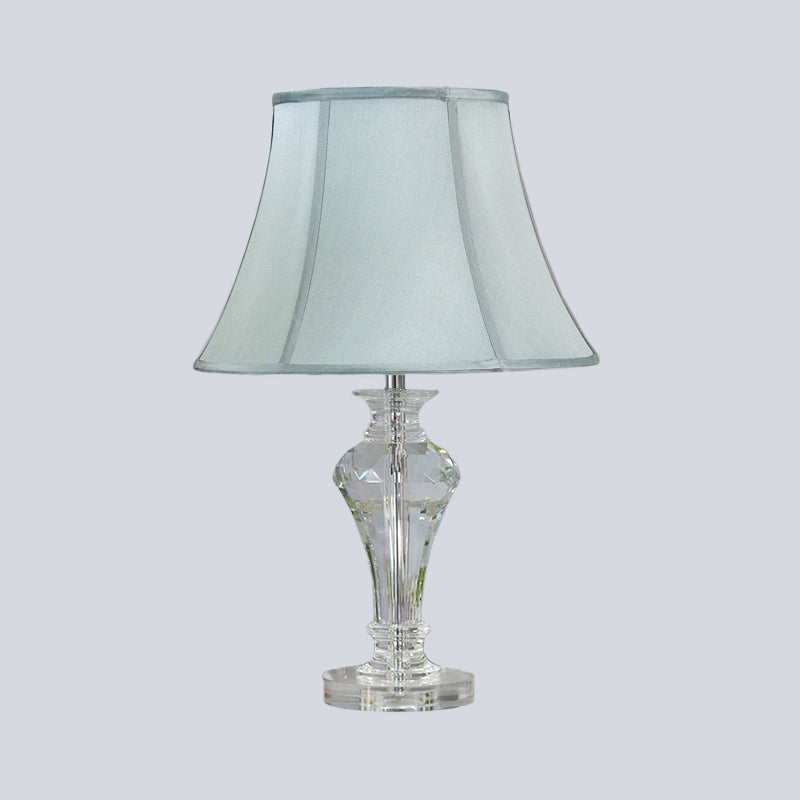 Vase Shape Table Lamp Modern Beveled Crystal 1 Head Blue Reading Light, 21.5"/23" Long Clearhalo 'Lamps' 'Table Lamps' Lighting' 415592