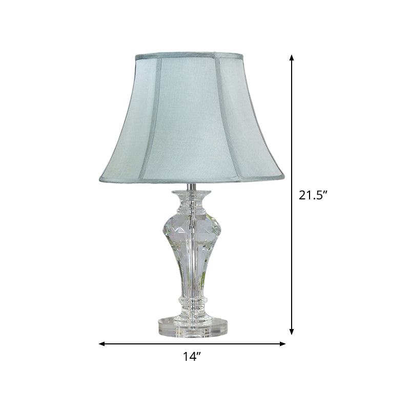 Vase Shape Table Lamp Modern Beveled Crystal 1 Head Blue Reading Light, 21.5"/23" Long Clearhalo 'Lamps' 'Table Lamps' Lighting' 415593