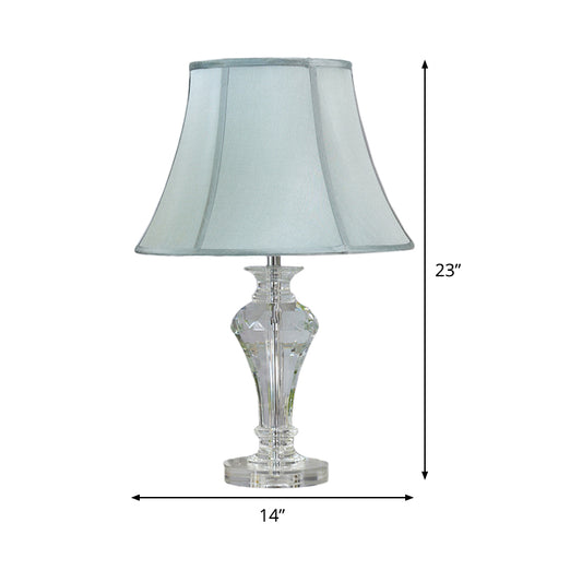 Vase Shape Table Lamp Modern Beveled Crystal 1 Head Blue Reading Light, 21.5"/23" Long Clearhalo 'Lamps' 'Table Lamps' Lighting' 415594
