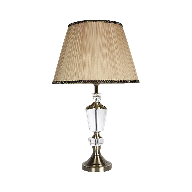 Fabric Barrel Shade Table Light Modernist 1 Head Beige Small Desk Lamp for Bedside Clearhalo 'Lamps' 'Table Lamps' Lighting' 415678