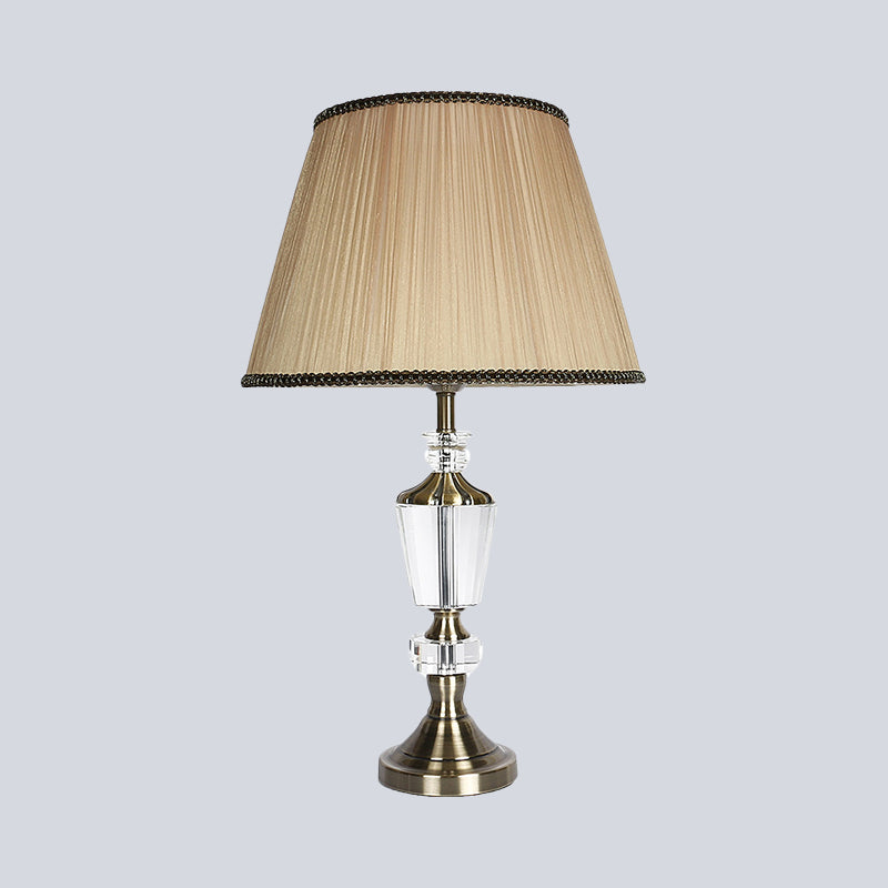 Fabric Barrel Shade Table Light Modernist 1 Head Beige Small Desk Lamp for Bedside Clearhalo 'Lamps' 'Table Lamps' Lighting' 415679