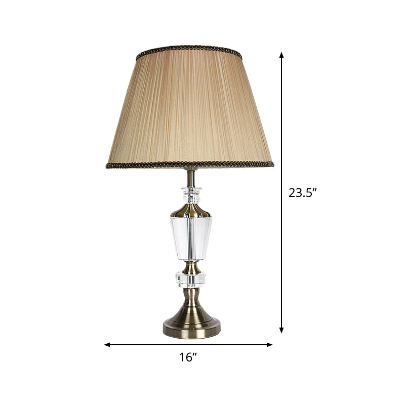 Fabric Barrel Shade Table Light Modernist 1 Head Beige Small Desk Lamp for Bedside Clearhalo 'Lamps' 'Table Lamps' Lighting' 415680